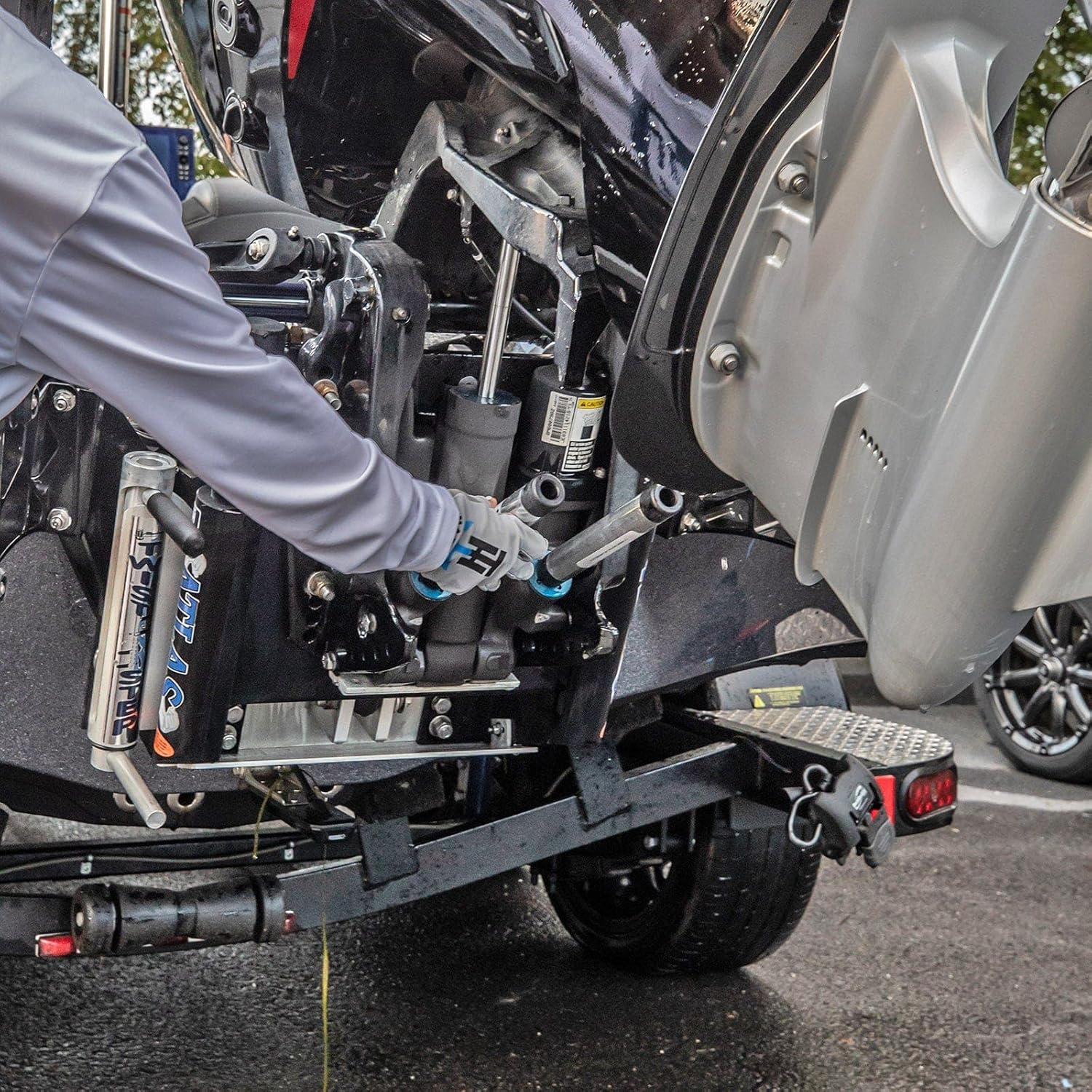 T-H 3003.6276 Marine MSS-1-DP Motor Stik Outboard Motor Support, Silver image number 6