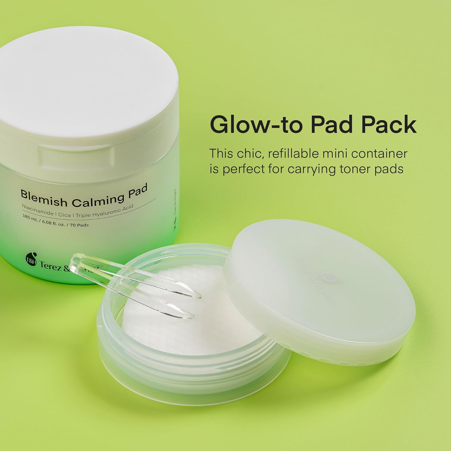 Terez & Honor Small Travel Containers for Skincare: Korean Mini Containers with Lids for Toner Pads & under Eye Patches DIY - Travel-Friendly, Reusable, Leak Proof Skincare Storage Made in Korea image number 2