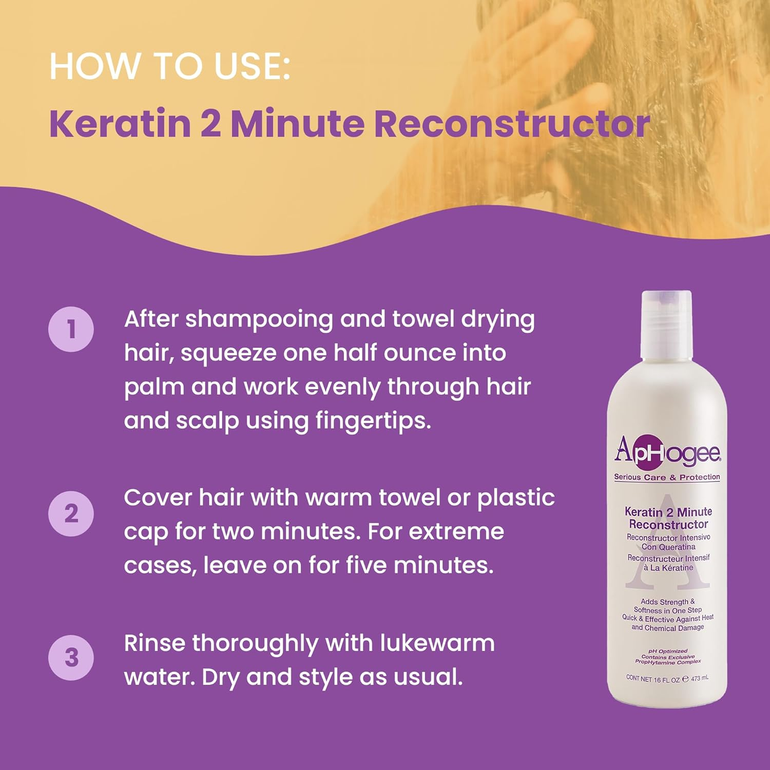 Aphogee Intensive Two Minute Keratin Reconstructor (16 OZ.) image number 4