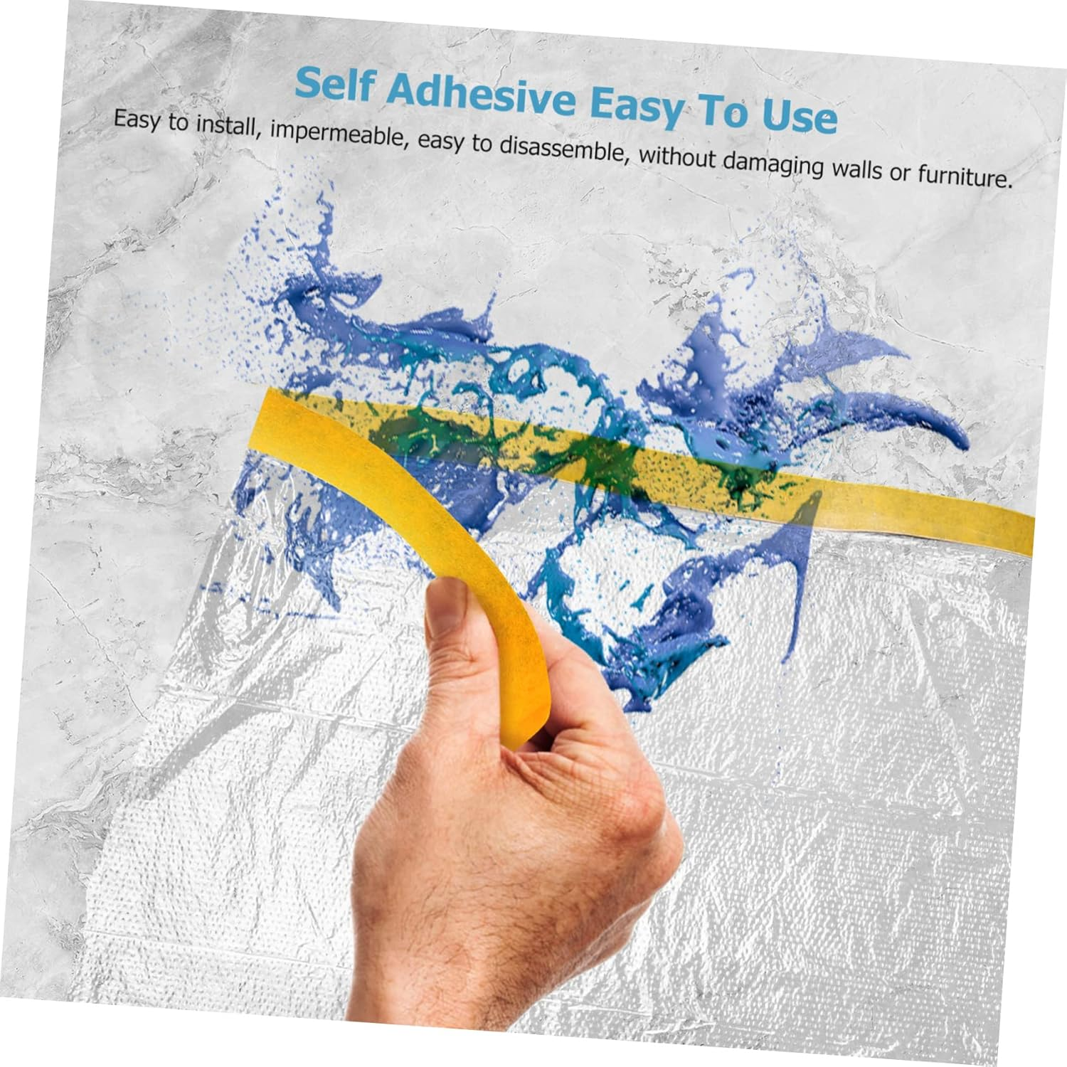 Kisangel 6 Rolls Self-Adhesive Masking Covering Films for Painting Protection Dust Control 30Cmx30M, 55Cmx25M and 55Cmx30M Sizes Suitable for Automotive and Furniture Use image number 1