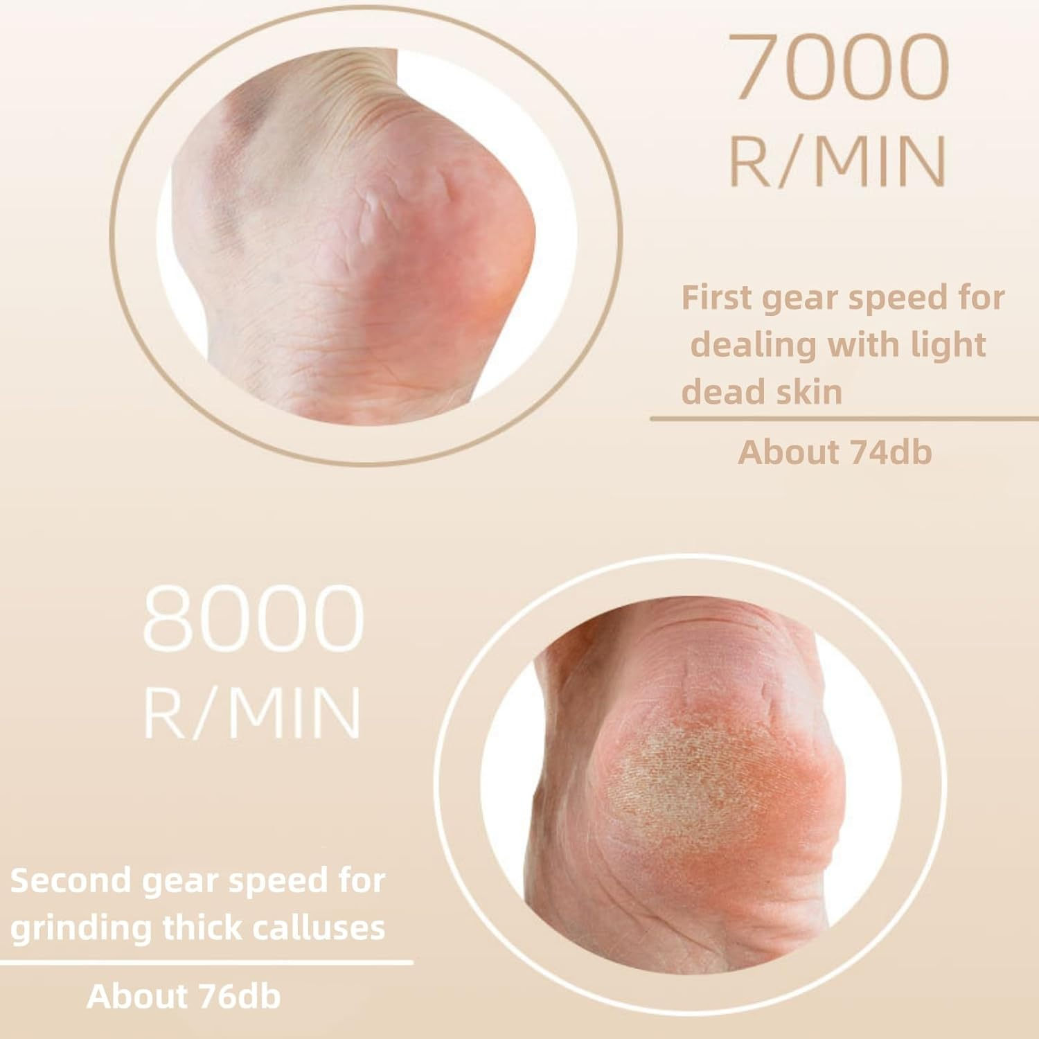 Electric Foot Callus Remover Kit,Rechargeable Foot File Pedicure Tools with 3 Heads,Waterproof,Digtital Diaplay,Portable Dead Skin Remover for Feet Care image number 3