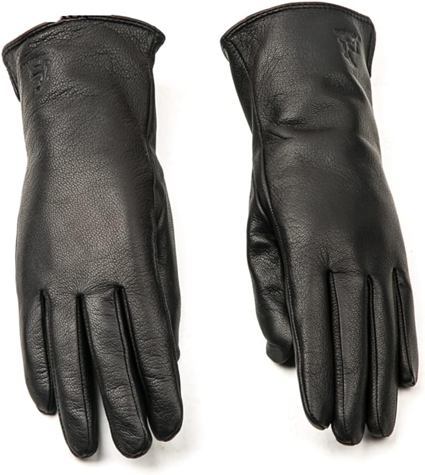 Women'S Black Leather Gloves High-Grade Leather Gloves Women'S Winter Warm Leather Gloves Women image number 5