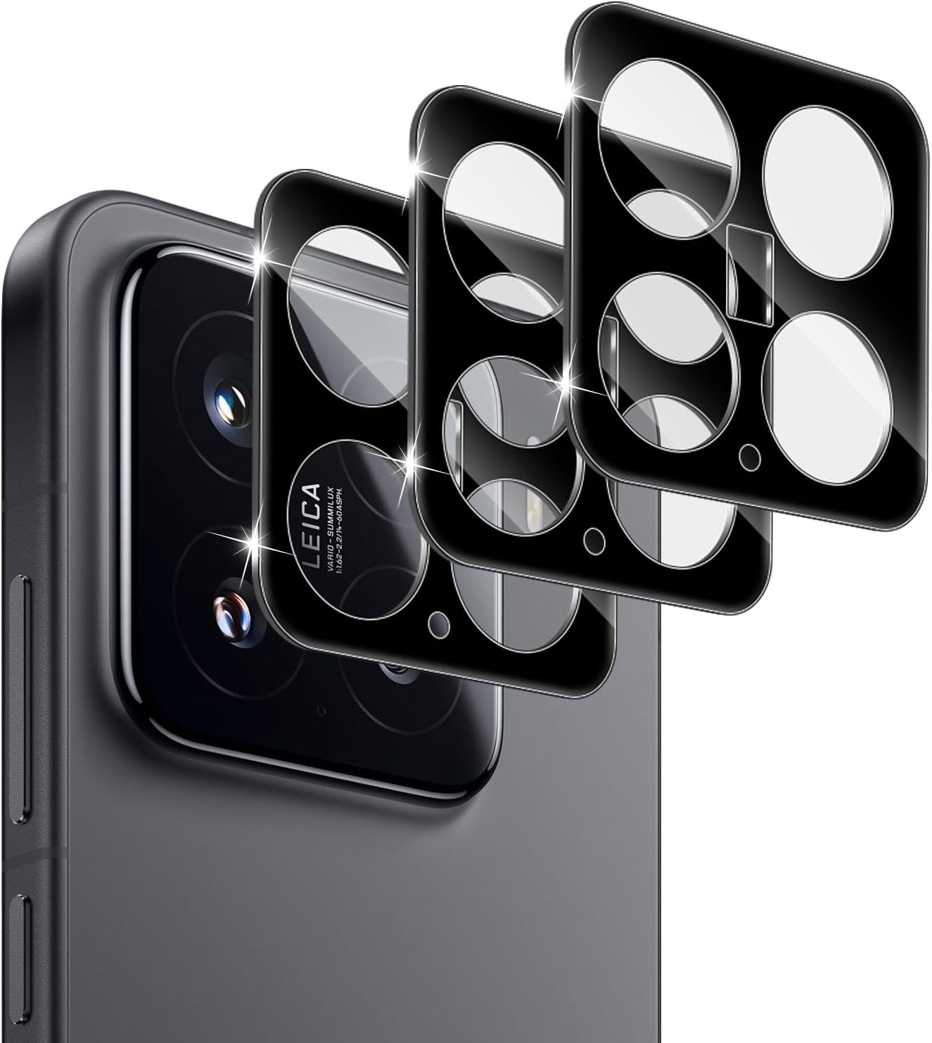 Liilaa Camera Screen Protector for Xiaomi Mi 15 5G for Tempered Glass, Pack of 3 Camera Protection 9H Hardness Camera Glass Film Anti-Scratch Lens Protective Glass - Black image number 6