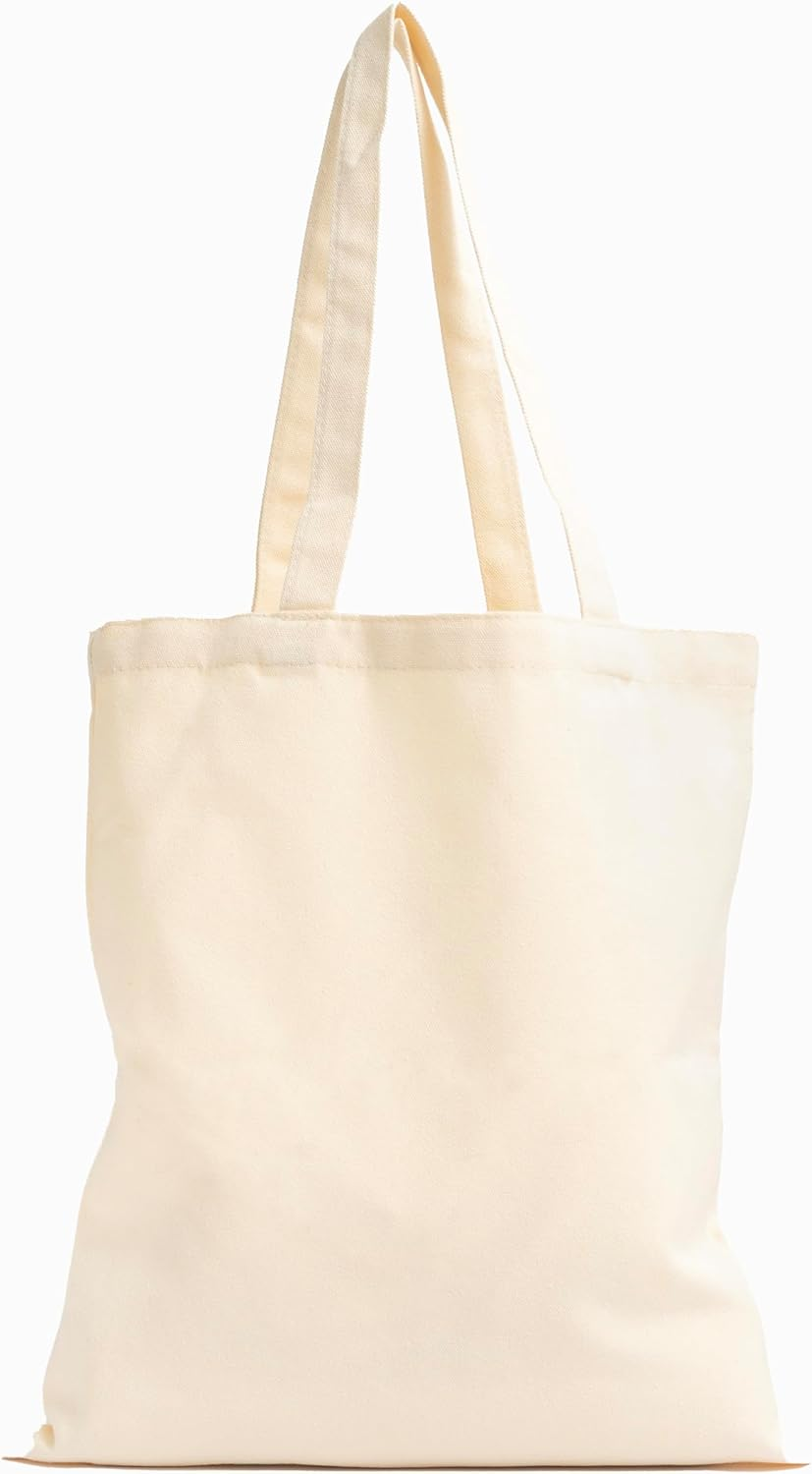PHOENA Organic Cotton Canvas Tote - Reusable Shopping and Grocery Bag, Eco-Friendly Sustainable Shoulder Bag for Travel, Everyday Use (You'Re Amazing) - Small Size