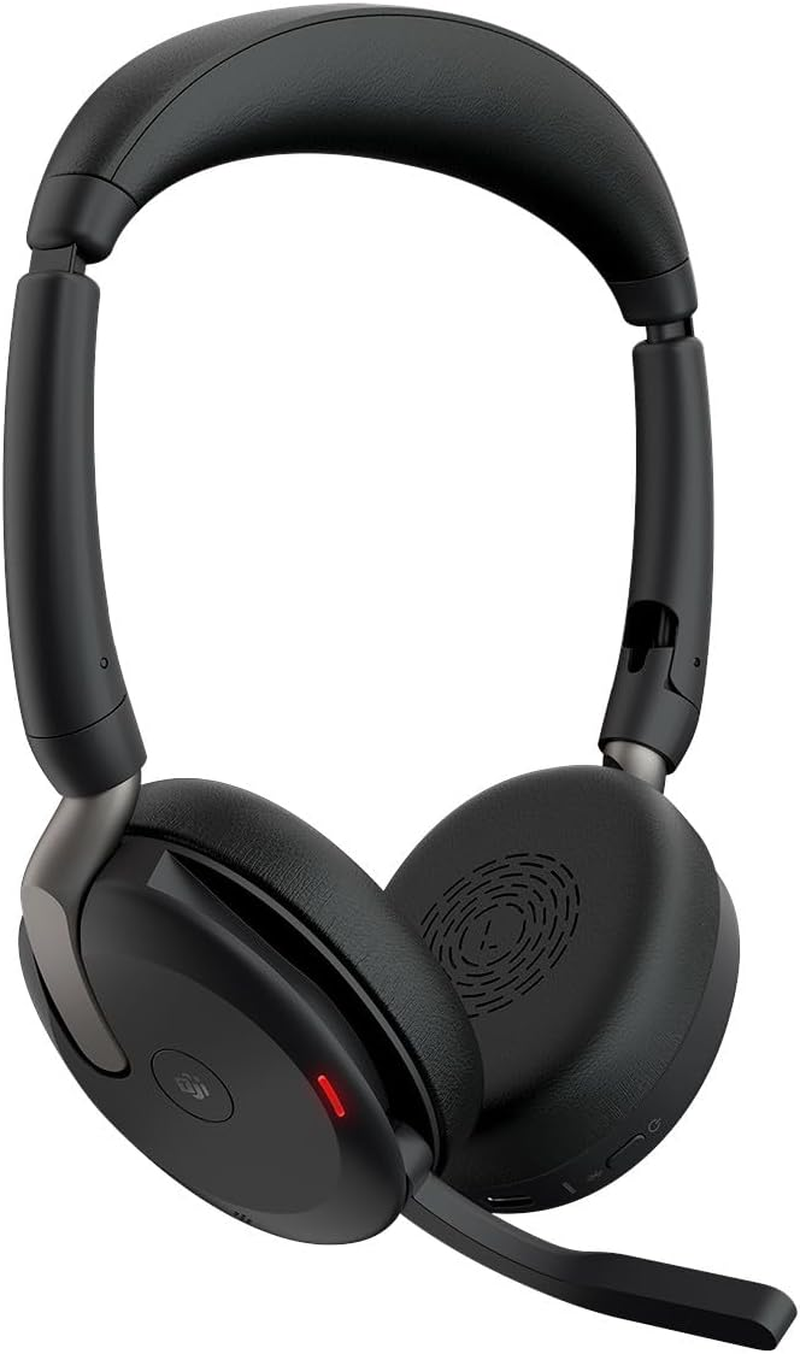 Jabra Evolve2 65 Flex Noise Cancelling Headphones - Wireless on Ear Headphone with Mic - Incredible Sound - 6 Microphone Array - 36Hr Batt Teams ANC Bluetooth Headset Hidden Boom USB C W/Less Charger image number 4