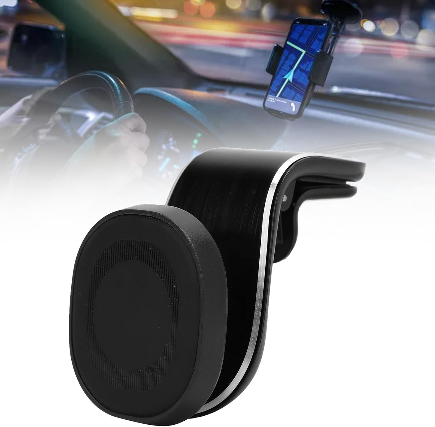 Magnetic Car Phone Holder for Air Vent Mount, Foldable 360&deg; Adjustable Universal Smartphone Holder with Strong Clip for Safe Driving Hands-Free