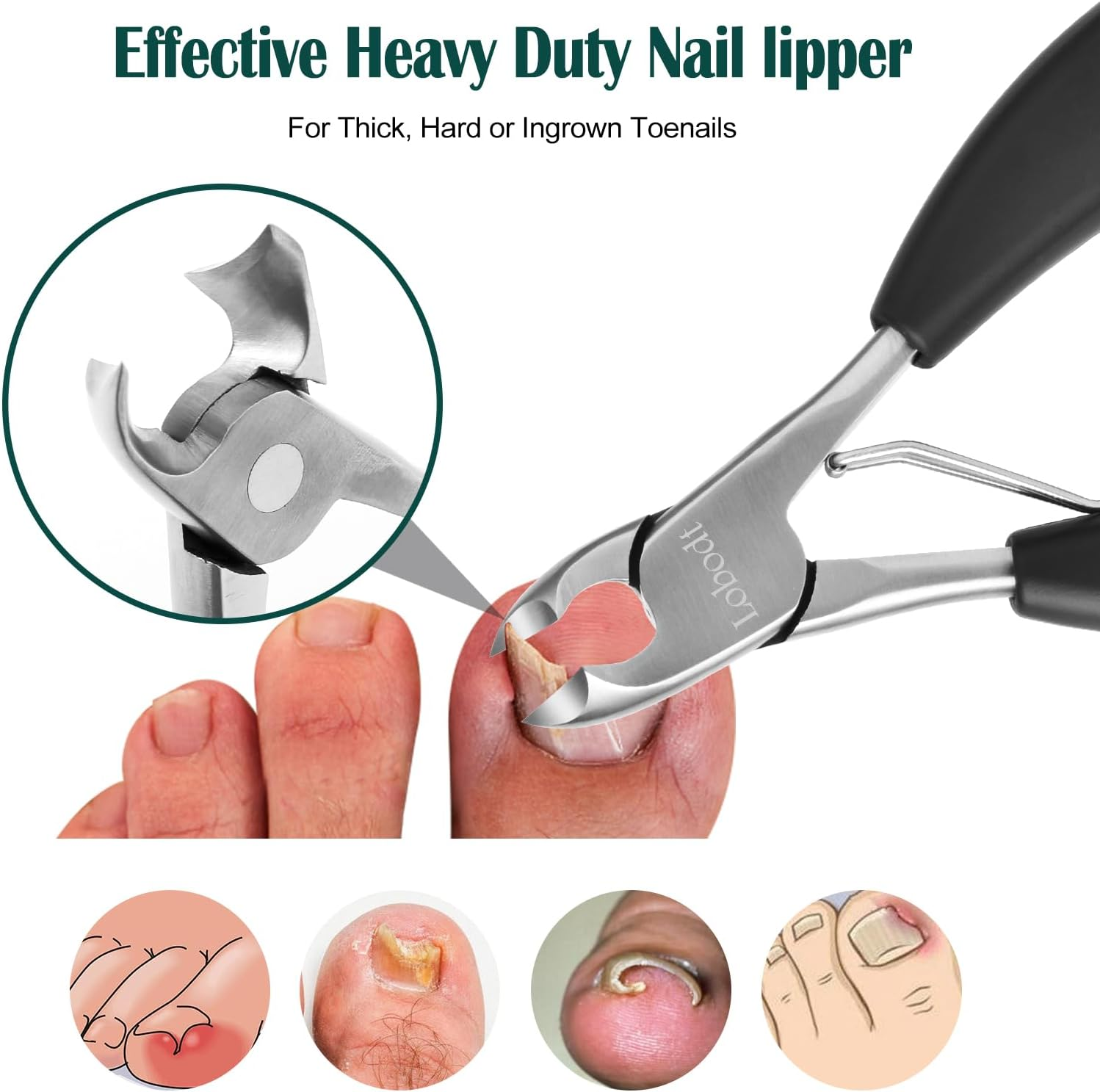 Lobodt Nail Forceps,Nail Clipper for Ingrown or Thick Nail,Heavy Duty Toenail Clippers, Upgraded Toe Nail Clippers for Men, Professional Toenail Clippers for Thick Nails for Seniors image number 5