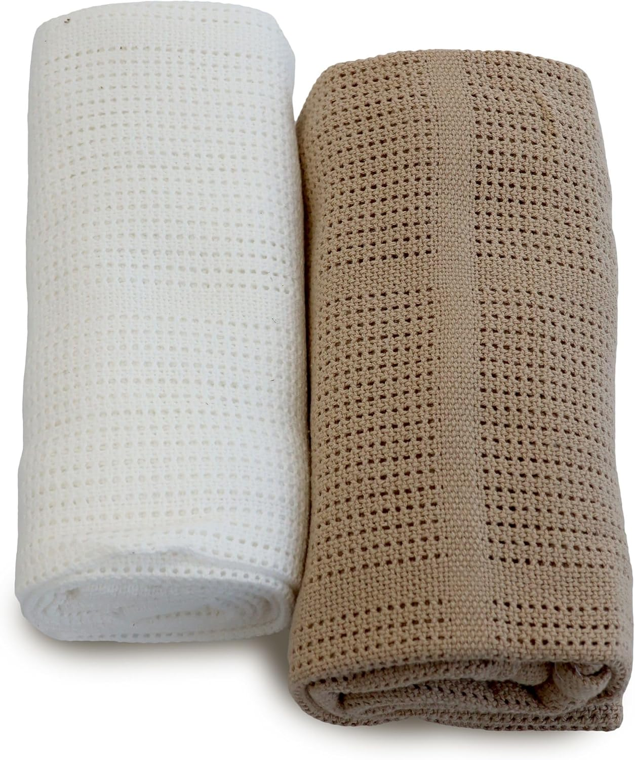 Bubba Blue Organic Cotton Cellular Blankets, Chestnut (Pack of 2) image number 1