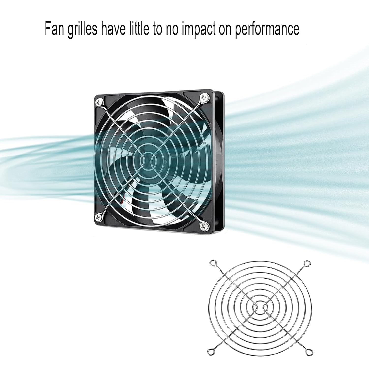 140Mm Grill, Metal Grill for 140Mmx140 Fans, Computer Cooling Fan Cover，Air Ventilation Protector Guard，2 Pcs image number 6