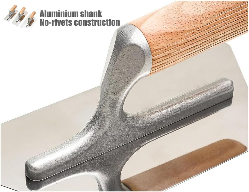 Zicojia Polished Stainless Steel Venetian Plaster Trowel Set 3 PC Paint Plastering Finishing Hand Tools image number 3