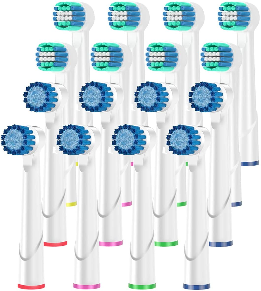 KHBD Replacement Heads Compatible with Oral B Braun Toothbrushes Electric- 16 Pack Professional Precision & Sensitive Brush Heads Refill for Oral B 7000/Pro 1000/9600/ 5000/3000/8000
