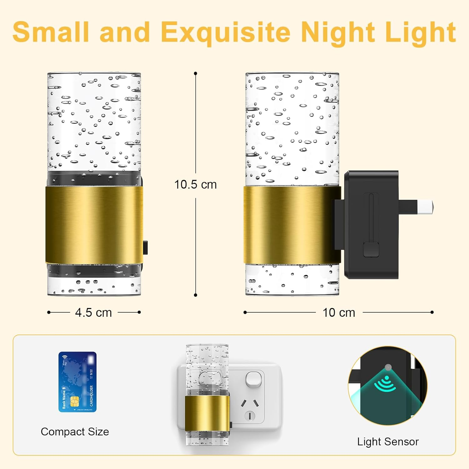 Night Light, Plug in Night Light with Dusk to Dawn Sensor, Dimmable Night Light with 0-100 LM Adjustable Brightness, 3000K Kids Nightlight for Bedroom, Bathroom, Kitchen, Hallway, Stair (2 Pack) image number 3