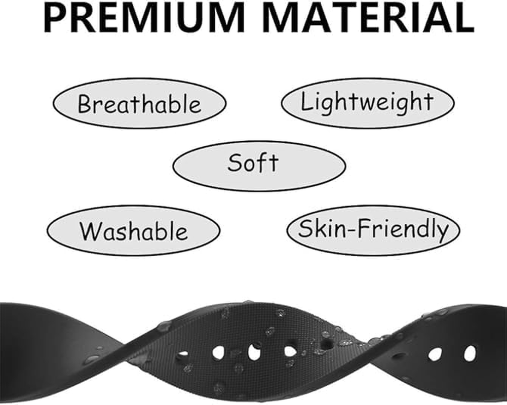 2 Pack 22Mm Silicone Watch Band for Garmin Venu 2/Forerunner 255/Active - Also Fits All 22Mm Flat-End Watches - Quick Release Sport Strap Replacement (Black/Navy Blue) image number 3