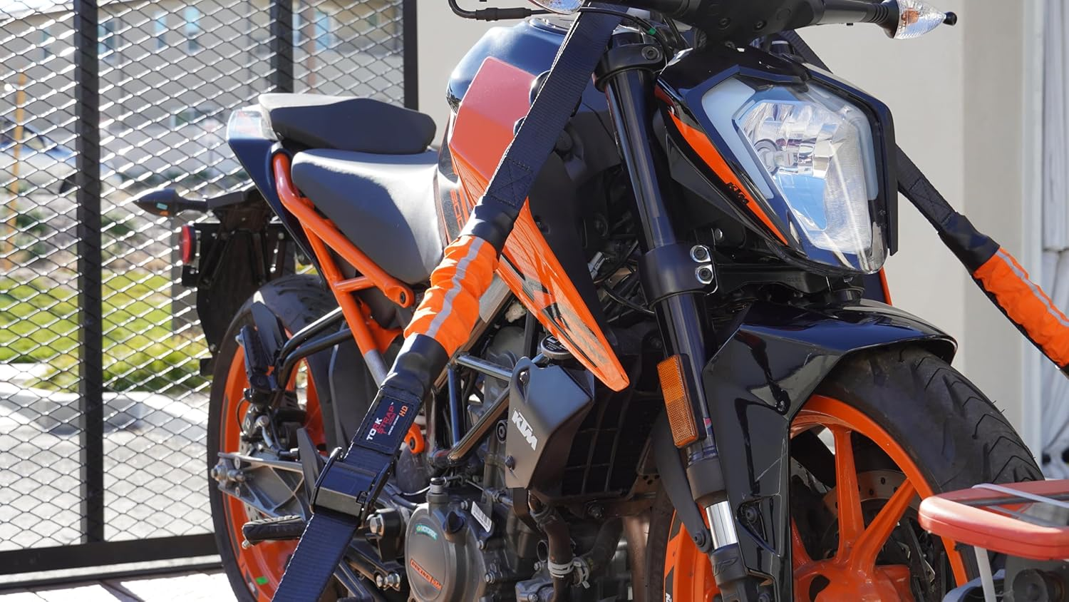 Torkstrap HD750 | 14'X1.5'' Spring Loaded Tie down Straps - Adapts to Load Shifts - Heavy Duty 2250Lbs Max Load - Just Pull Alternative to Ratchet Straps W/Hooks - Secure Motorcycles, Kayaks (2-Pack) image number 4