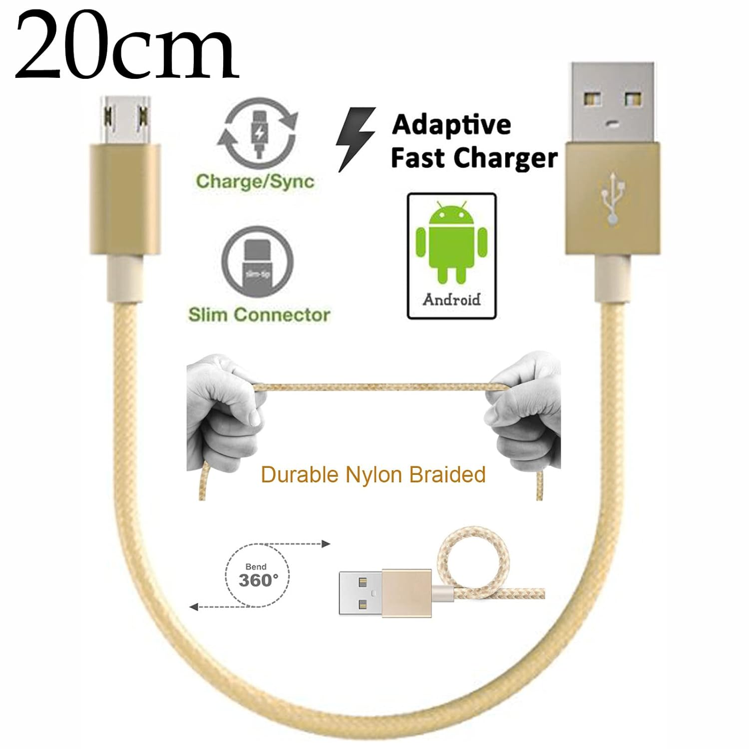 Braided Data Charger Micro USB Cable Cord for Kobo Libra H2O Forma Nia Clara HD (20) image number 4