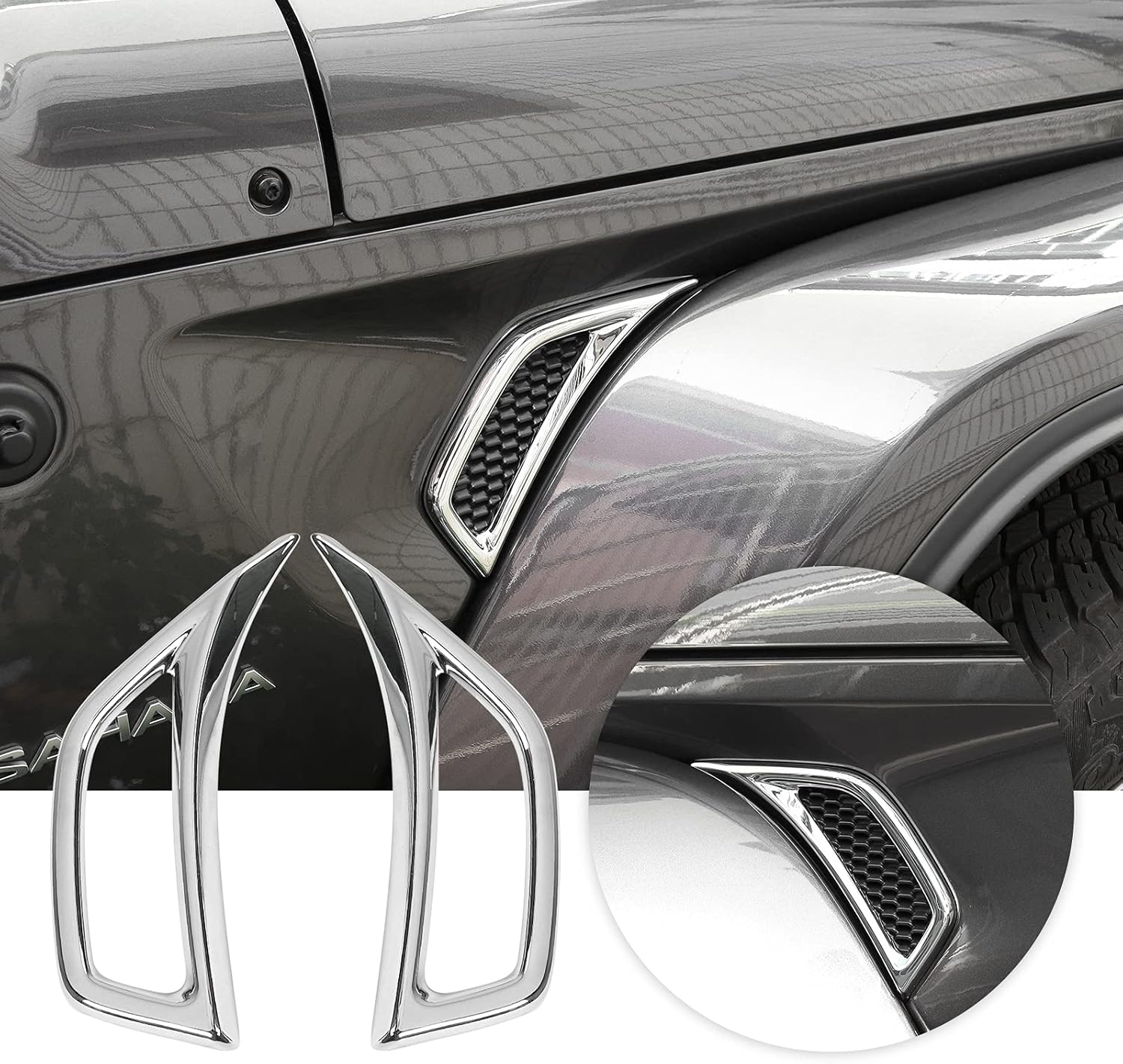 Voodonala for Jeep JL ABS Carbon Fiber Side Air Conditioning Vent Outlet Decoration Trim for 2018-2025+ Jeep Wrangler JL JLU Gladiator JT 4Xe Green