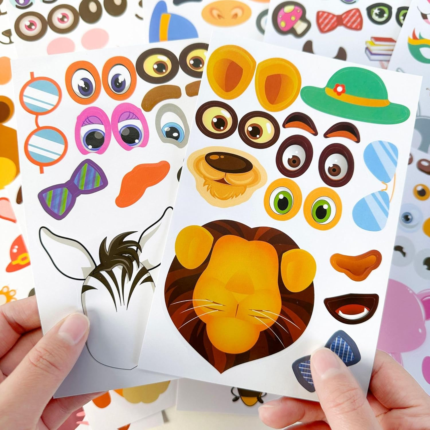 Make Animal Face Stickers for Kids Toddlers 2 3 4 5 6 7 8 Years Ages Unicorn Birthday Decorations Goodie Bags Stuffers Arts and Crafts Party Favors Travel Activities image number 4