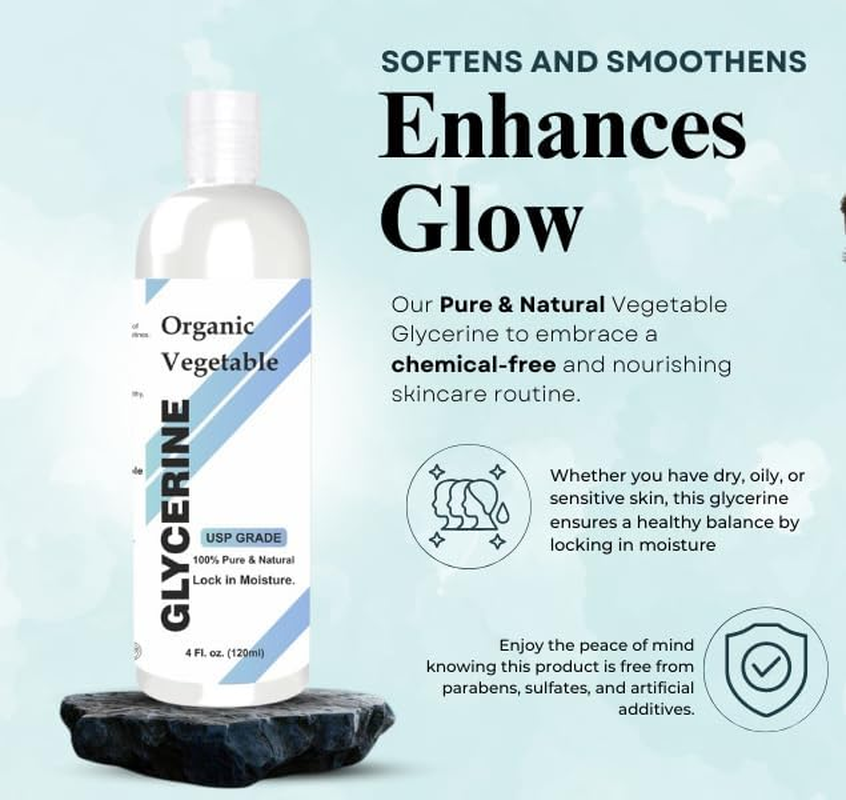 Raslok 100% Pure & Natural Vegetable Glycerine | for Skin & Hair | Versatile Skin Care, Softening and Moisturizing 4 Fl Oz - 120 Ml image number 1