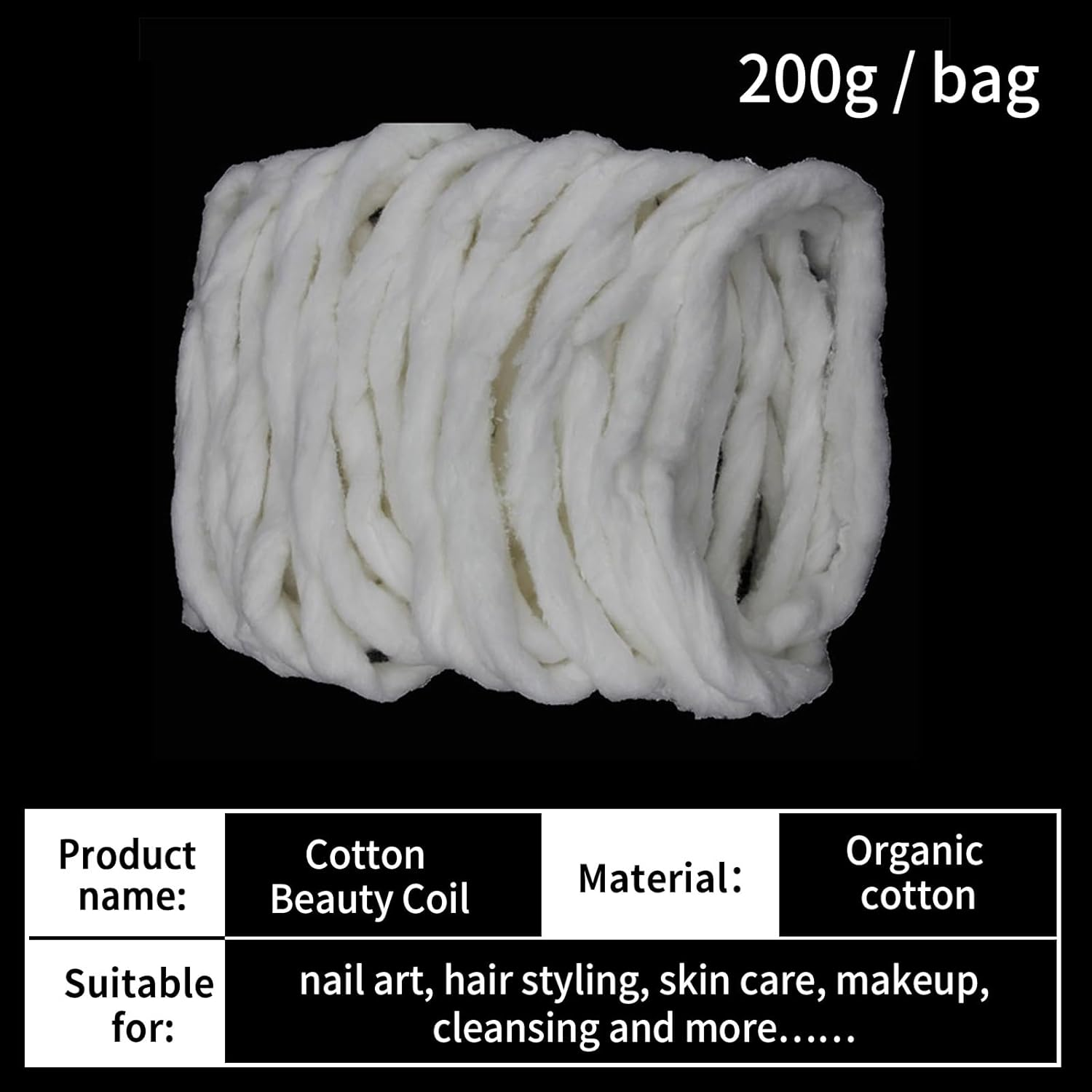 Cotton Roll 200G Soft White Cotton Strips Hair Perm Accessories Absorbent Beauty Hair Care Tool Durable Material for Salon Use