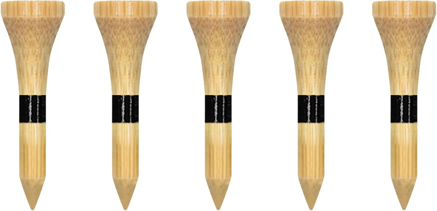 Zivisk Wooden Golf Tees 2-3/4 Inch or 3-1/4 Inch Pack of 100,Reduce Friction & Side Spin,More Durable & Stable Golf Wood Tees(White & Color-Stripe)