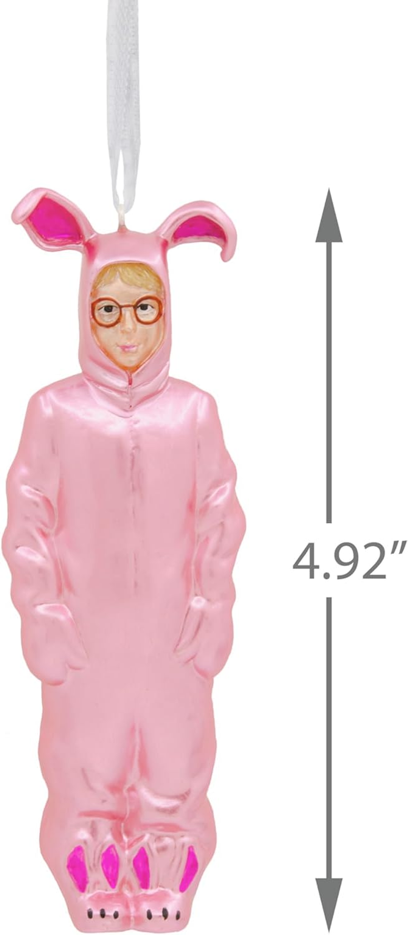 Hallmark a Christmas Story Ralphie in Bunny Suit Blown Glass Christmas Ornament image number 1