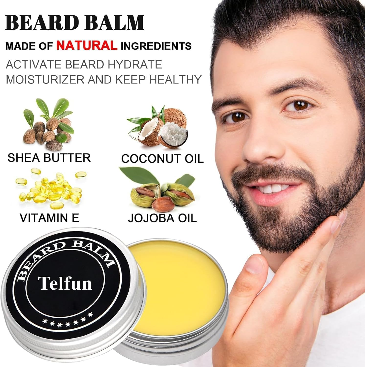 Beard Straightener W/Balm & Growth Oil & Guide E-Book,Upgraded 3 in 1 Hair Straightener Brush Beard Straightening Comb,Unique Stocking Stuffers Gifts for Men Him Husband image number 3