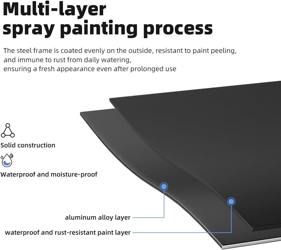 Plant Stand Indoor Outdoor, Heavy Duty Metal Plant Pot Stand Shelf,Rust Proof Aluminum Plant Holder Rack for Patio, Garden, Living Room,Brown image number 1