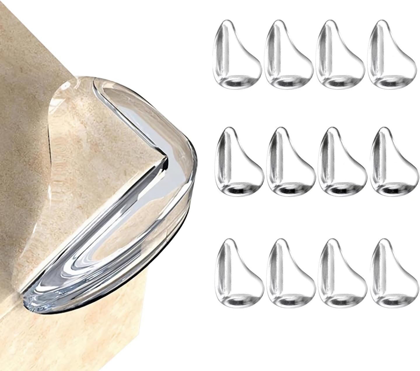12 Pack Corner Protector for Baby, Clear Corner Protectors, Furniture Corner Guard & Edge Safety Bumpers to Cover Sharp Furniture & Table Edges