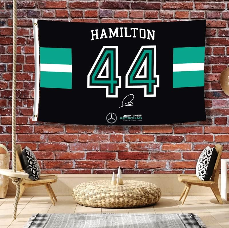 MOOR Lewis Flag Hamilton 44 Banner Flag 3X5Ft/Hd Printing/Vibrat Color/150D Polyster for Car Fans image number 2