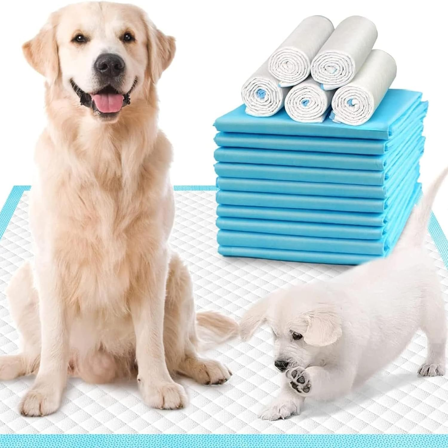 Dog Pee Pad，Annuoyi Pet Training Pads,Disposable Absorbent Quick Drying Pet Pee Pads，Puppy Pads for Potty Training for Pets 45X60Cm,100 Pieces image number 3