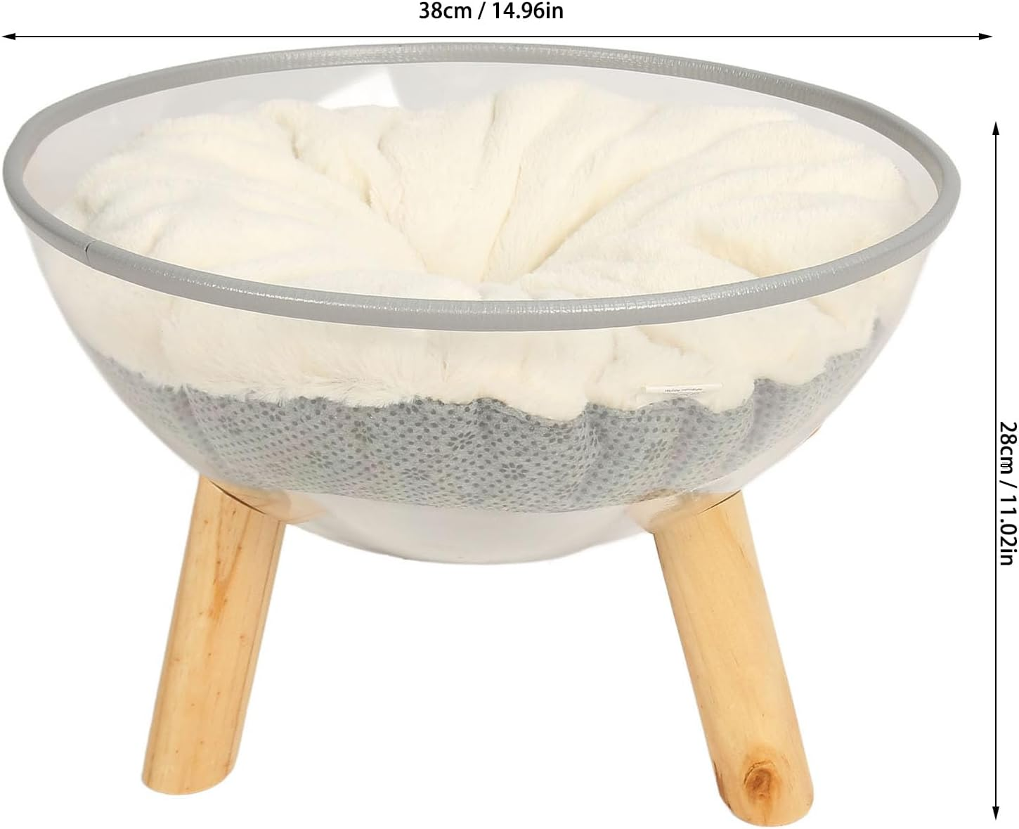 Clear Capsule Cat Bed, Wall Mounted Wood Cat House, Stable Safe Transparent Cat Bed with Plush Pads for Cat Sleeping Playing Climbing Lounging image number 5