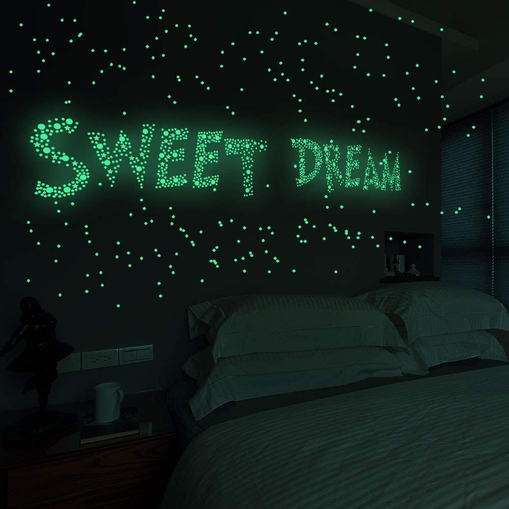 1230 PCS Ultra Glow in the Dark Stars Wall Stickers, 3D Adhesive Dots Decor Starry Sky Decor for Kids Bedroom or Birthday Gift,Beautiful Wall Decals image number 6