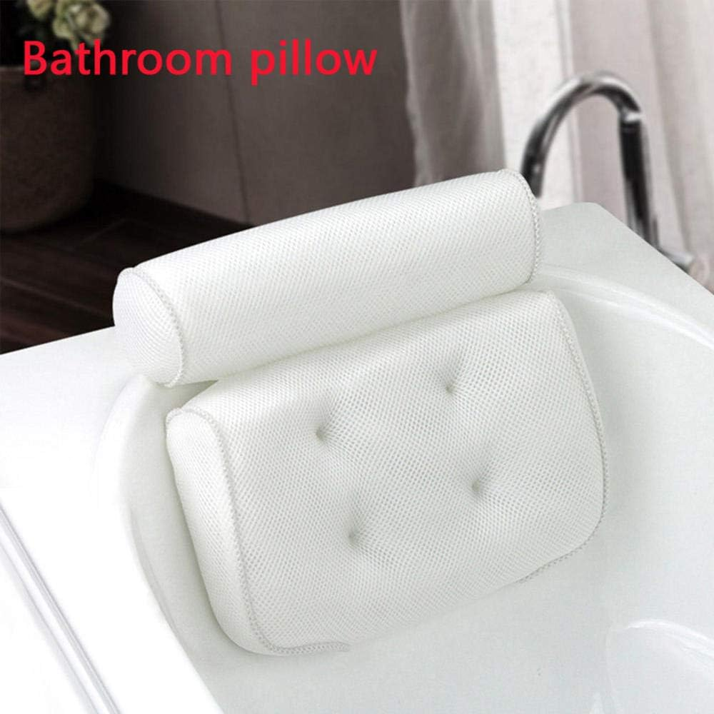 Breathable 3D Mesh Spa Bath Pillow with Suction Cups Neck and Back Support Spa Pillow for Home Hot Tub Bathroom Accersories