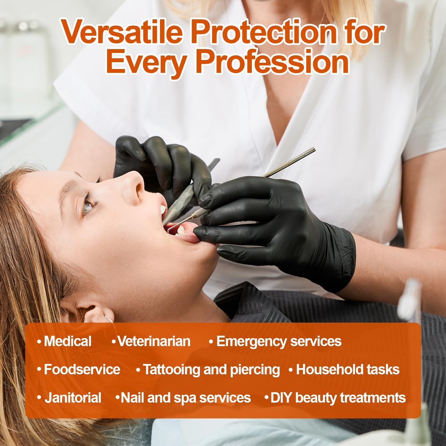 COZY CORE Black Nitrile Gloves,6.0 Mil, 100 Pcs Quality Stretch Nitrile Chemical Resistant Medical Cooking Cleaning Disposable Black Gloves