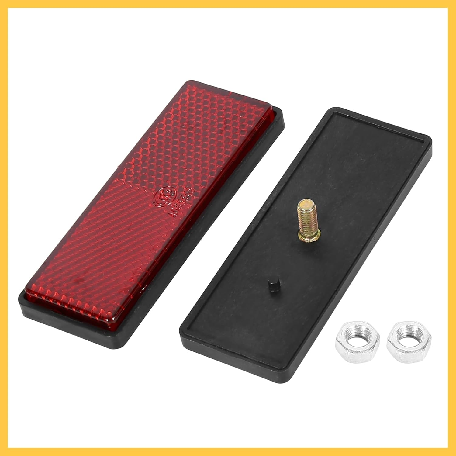 Pair M6X1.0 Red Rectangle Universal Screw Mount Reflective Warning Reflector for Motorcycle Bike Auto Replacement Parts image number 5