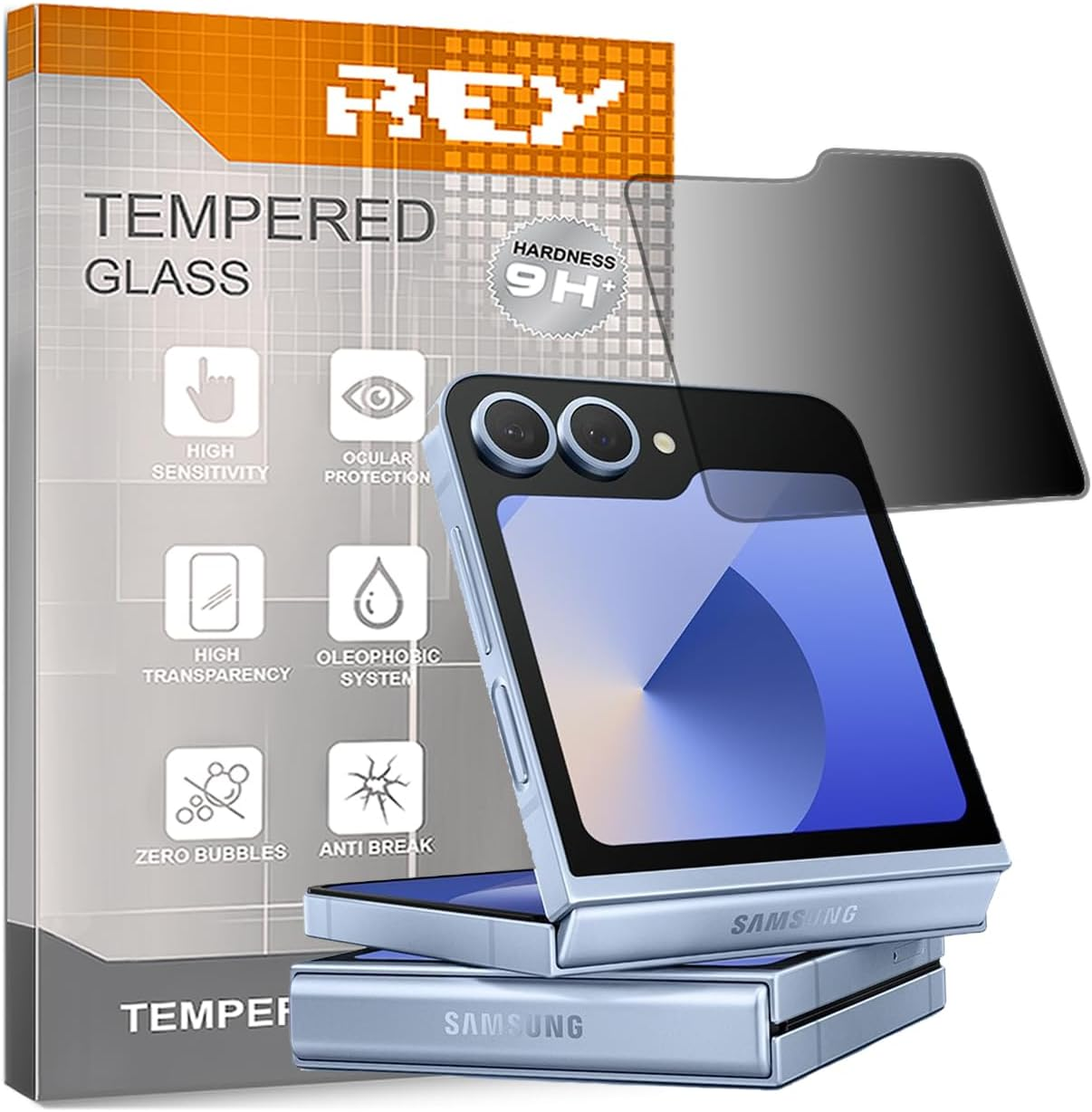 Anti-Spy Screen Protector for Samsung Galaxy Z FLIP6 - Z FLIP5, Screen Protector, Screen Protector 9H+ Hardness, Anti-Scratch Oil Bubbles