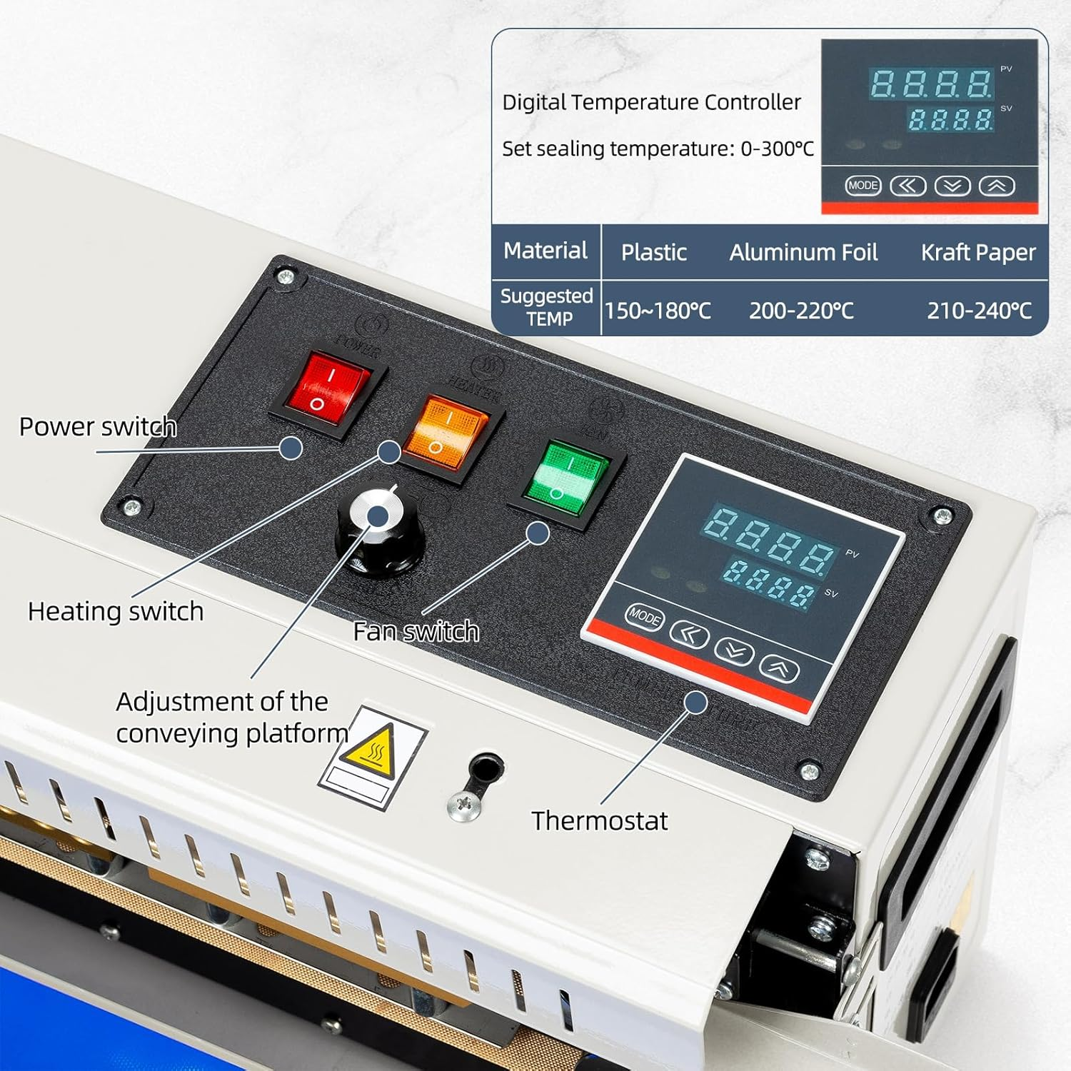 JUMEIYP Auto Bag Band Sealing Machine, Commercial FR-900 Horizontal Continuous Plastic Bag Sealer with 0-12M/Min Adjustable Sealing Speed image number 1