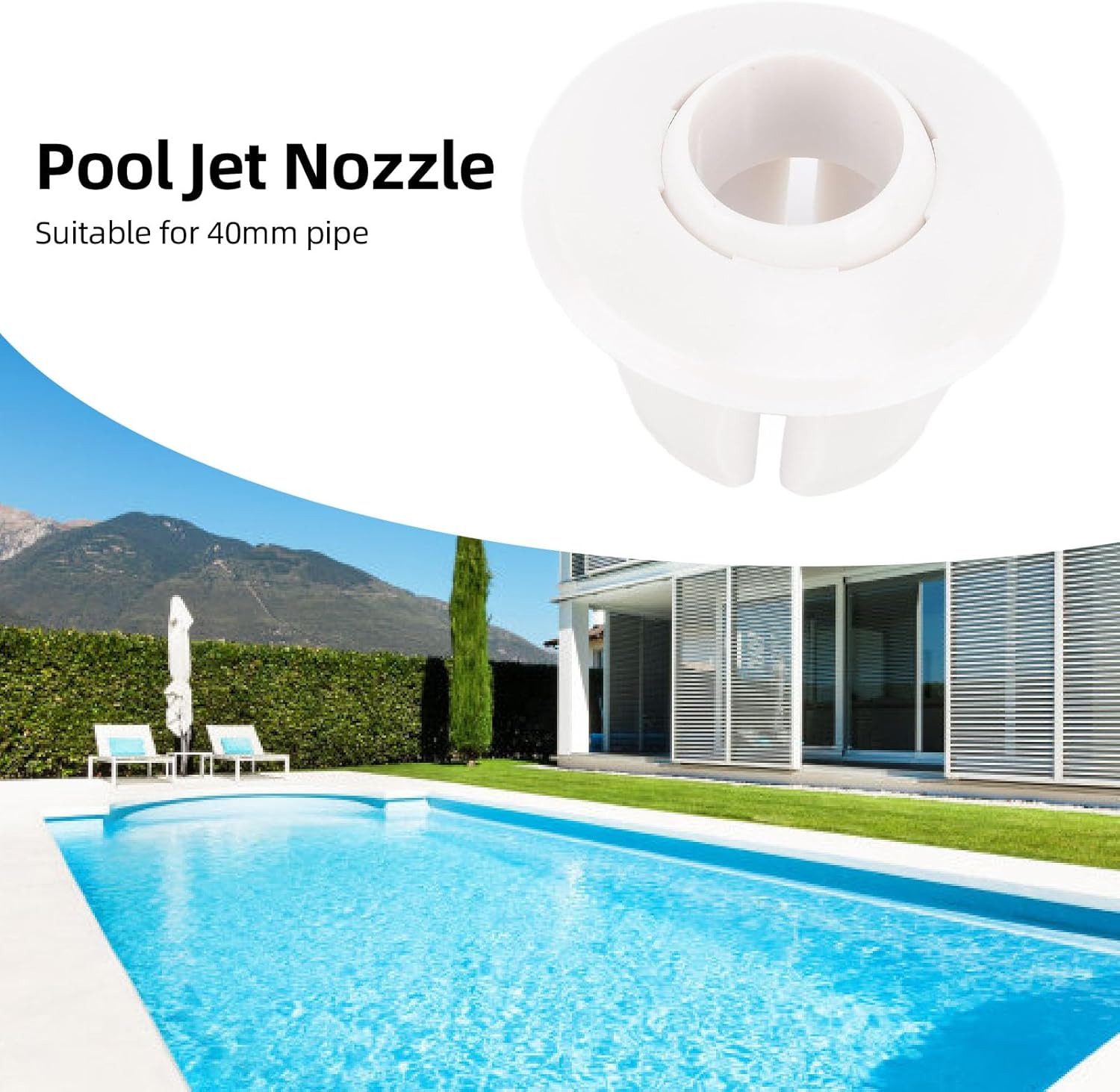 2 Pcs Pool Jet Nozzles, 25Mm Diameter Push in Eyeball Jet for 40Mm Pipe, Swimming Pool PVC Jet Replacement image number 4