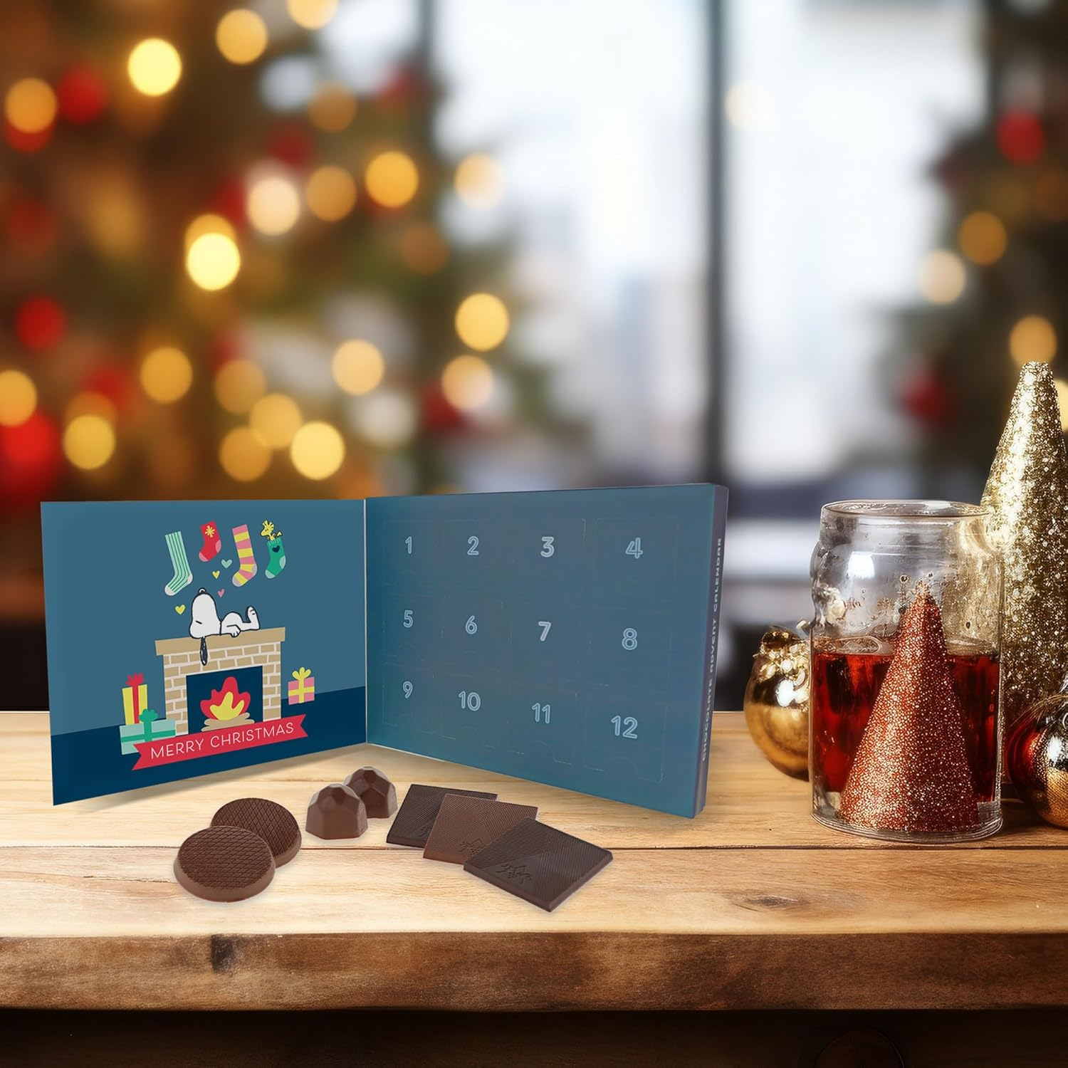 Peanuts Chocolate 12 Days of Snoopy Christmas Advent Calendar 2024 | Charlie Brown Woodstock Countdown | Holiday Gifts for Kids Adults Men Women | 12 Day Assorted Dark, Milk Truffle, Milk Toffee, Mint image number 5