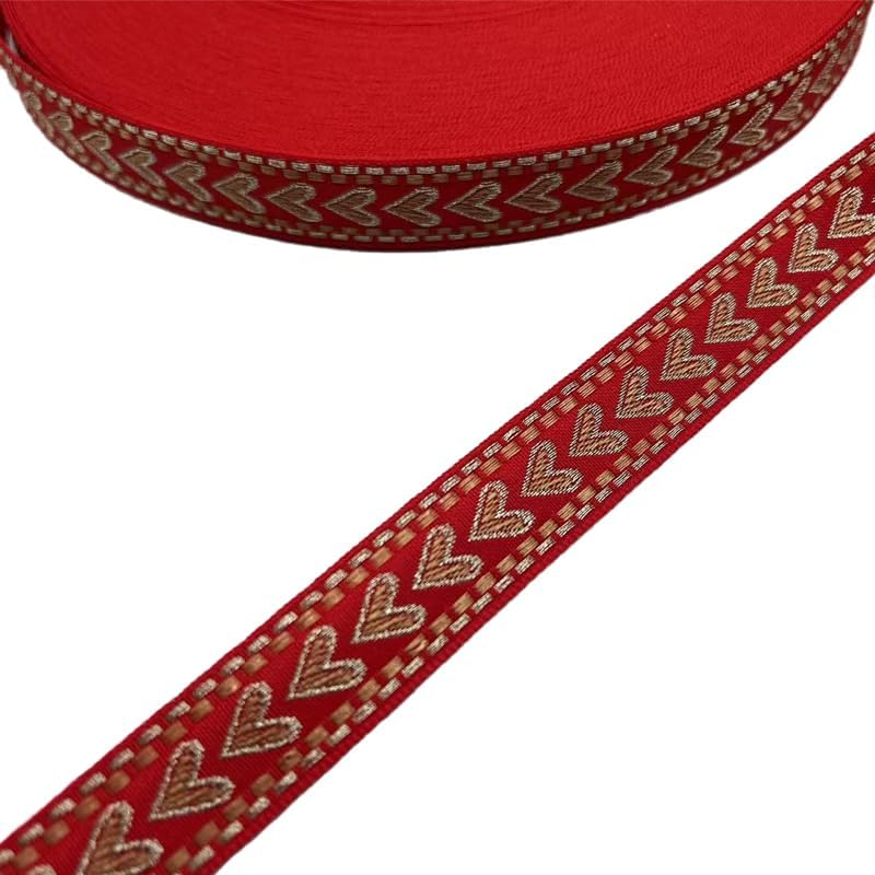 1.5CM*45M Woven Ribbon Trim Ribbon Fabric Ribbon Fabric Border Geometric 4Styles, National Wind Style, Durable and Easy to Stitch