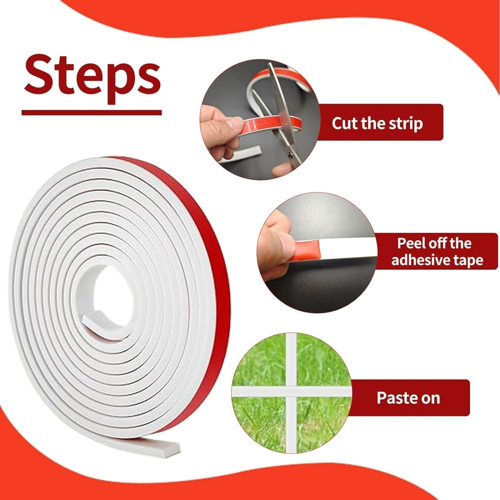 5 Rolls Total Window Grille Inserts Grid Kit Self Adhesive Peel and Stick Trim Simulated DIY Window Decorative White image number 1