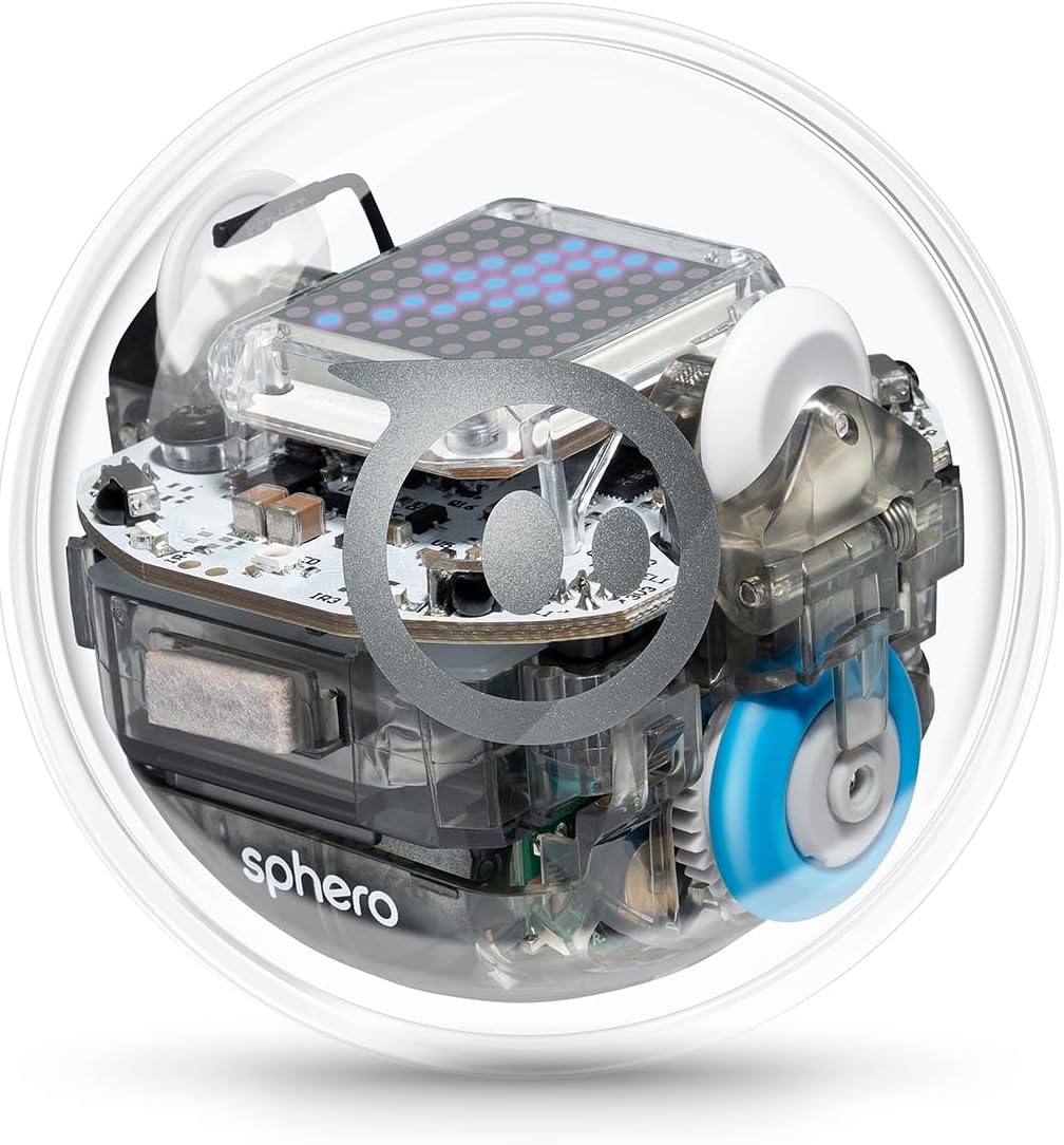 Sphero Bolt+: Coding Robot Ball - Beginner to Advanced Programming - Ages 8+ - 3 Ways to Code: Draw, Blocks, Javascript - Animated LCD Screen - Durable & Waterproof - STEM Toy for Kids & Teens