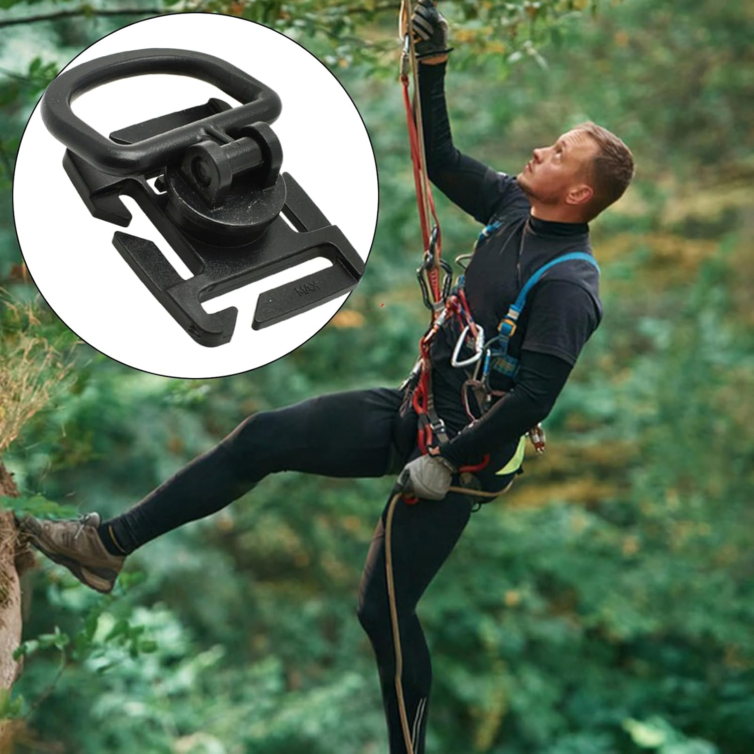 Water Tube Clip, 360 Degree Rotatable Hydration Pack Clip, Multipurpose Clamp for Camping Hunting Cycling Mountaineering Fishing Outdoor Biking image number 3