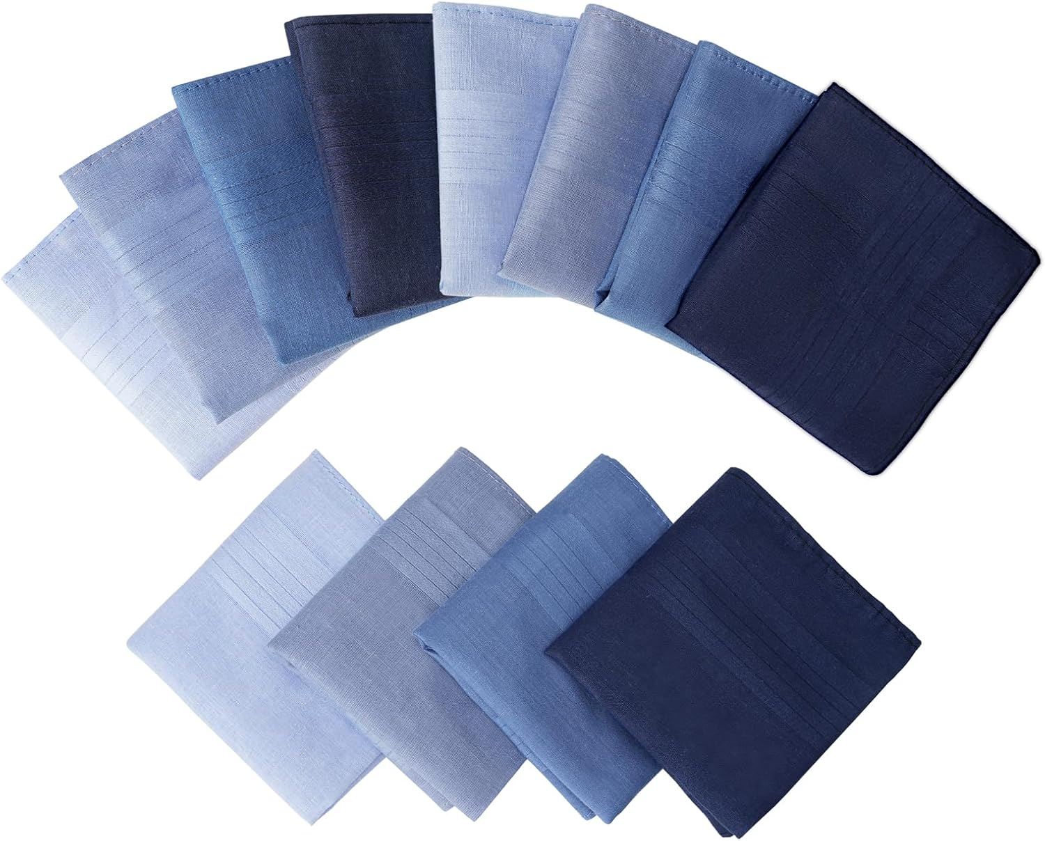 PACGOTH Handkerchiefs for Men, Soft Cotton Men&rsquo;S Handkerchiefs, Blue Stripe Hankies for Men, 15.7 * 15.7&rdquo; 8/12PCS - Blue -12Pcs image number 2