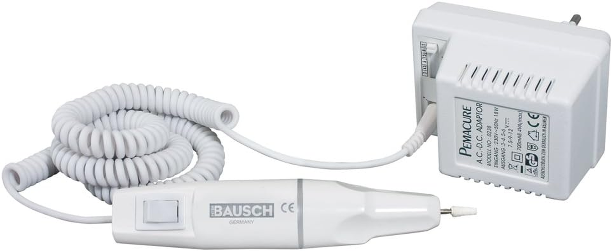 Bausch 0301 Electric Manicure and Pedicure Device, 7 Attachments for Grinding, Filing, Polishing Hand and Toenails, Remove Callus and Pressure Points, Nail Care, Foot Care for Home image number 1