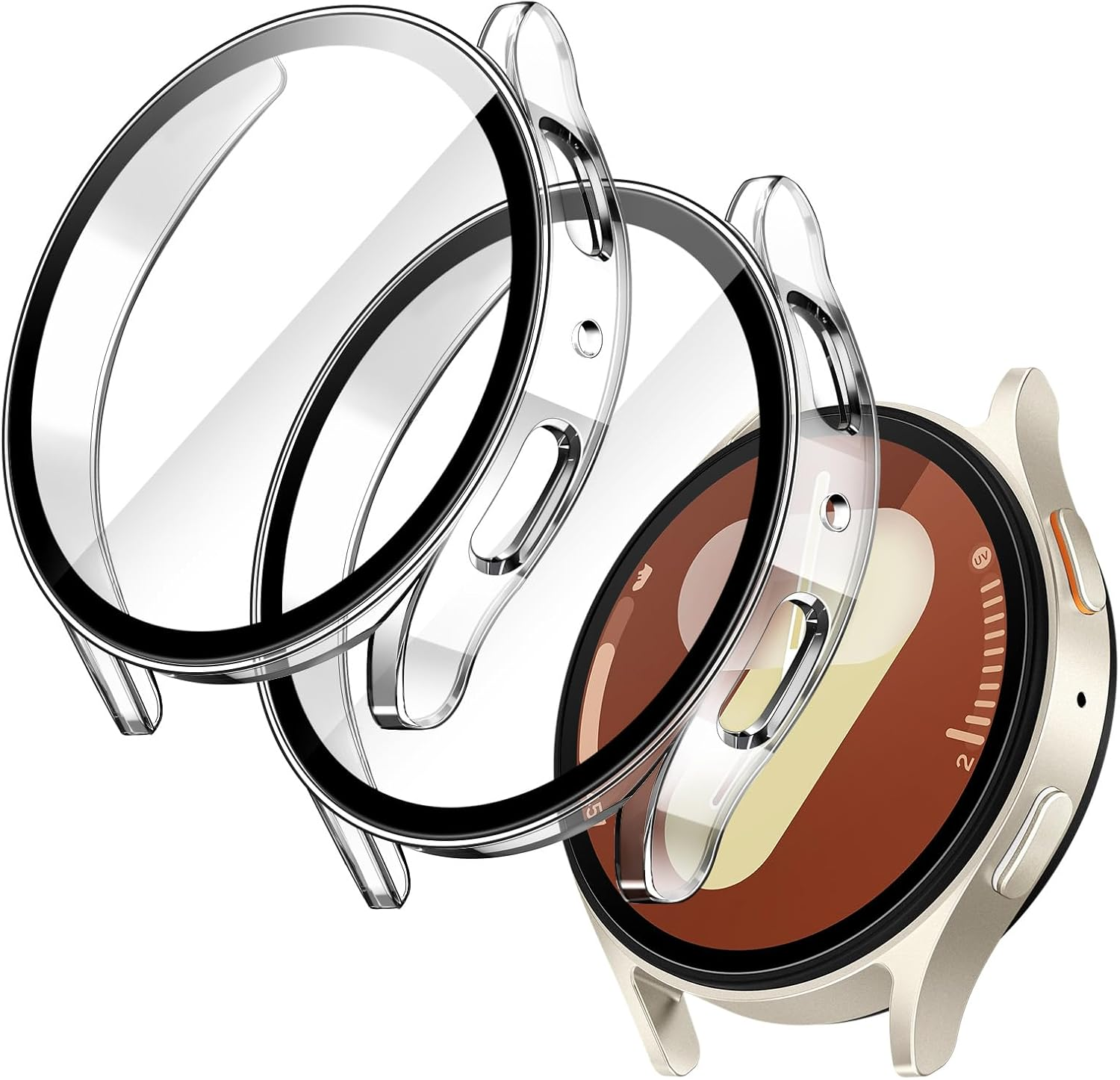 Jetech Case with Screen Protector for Samsung Galaxy Watch Ultra 47Mm, Overall Protective Cover, Built-In Tempered Glass Film High Sensitivity, 2 Pack (Titanium Gray)