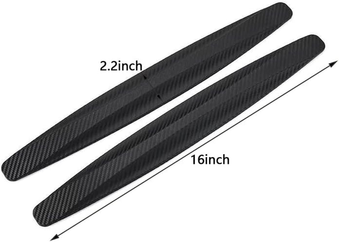 Betterjonny 4 Pieces Universal Carbon Fiber Bumper Protector Trim, Corner Guard Rubber Front Rear Anti-Collision Strips for Most Cars image number 2