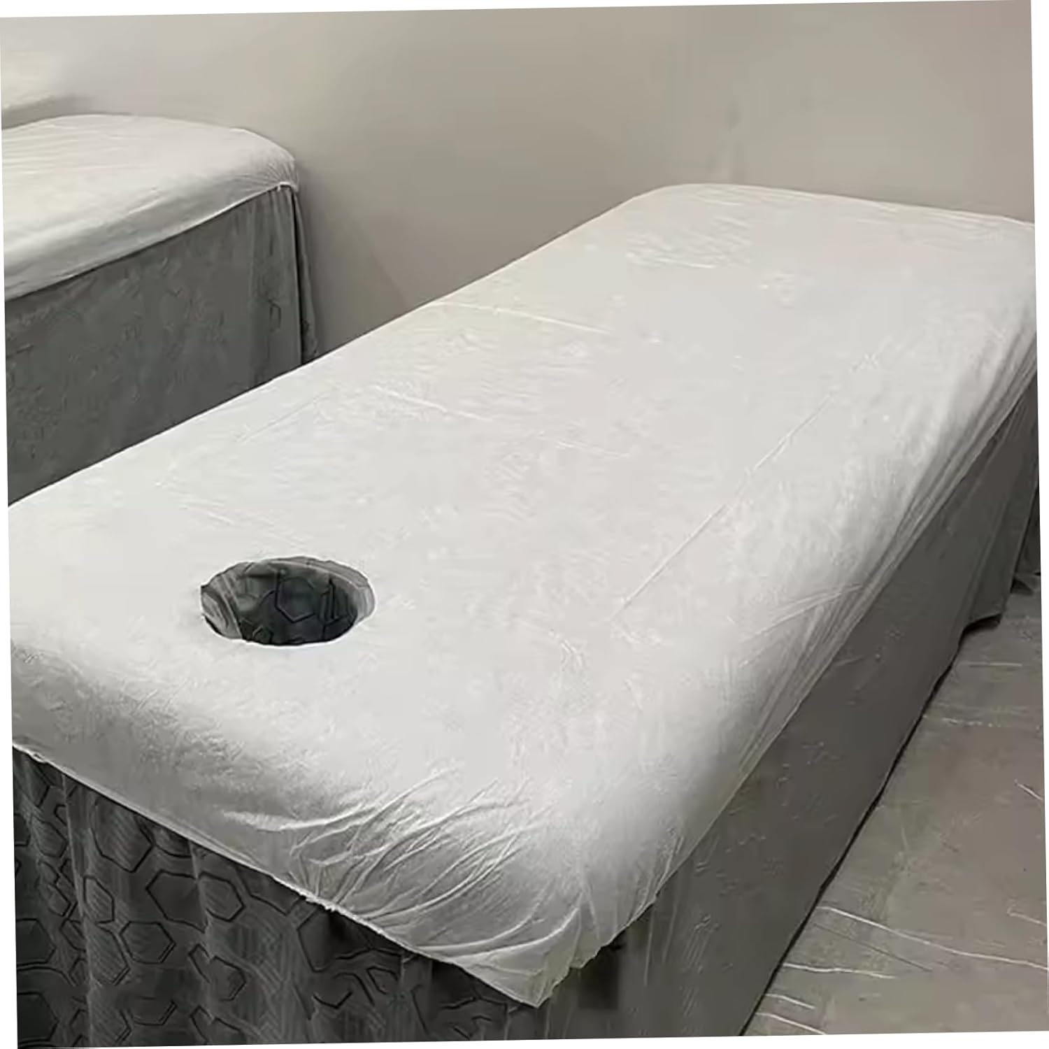 30Pcs Massage Bed Cover, 35.4X84.7 Inch Disposable Massage Table Sheets with Face Hole, Waterproof Spa Bed Cover for Spa, Beauty, Tattoo, Sheets image number 3