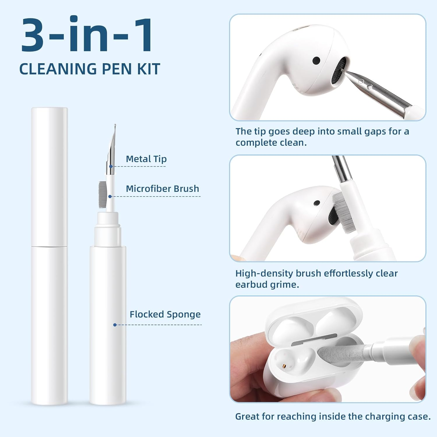 Ouwegaga Compatible with Apple Airpods 4Th Generation Case Cover(2024), Soft Silicone Flower Print Engraved Full Protective Cover for Airpods 4 Case (USB-C) with Keychain for Women Men, Pine Green image number 5