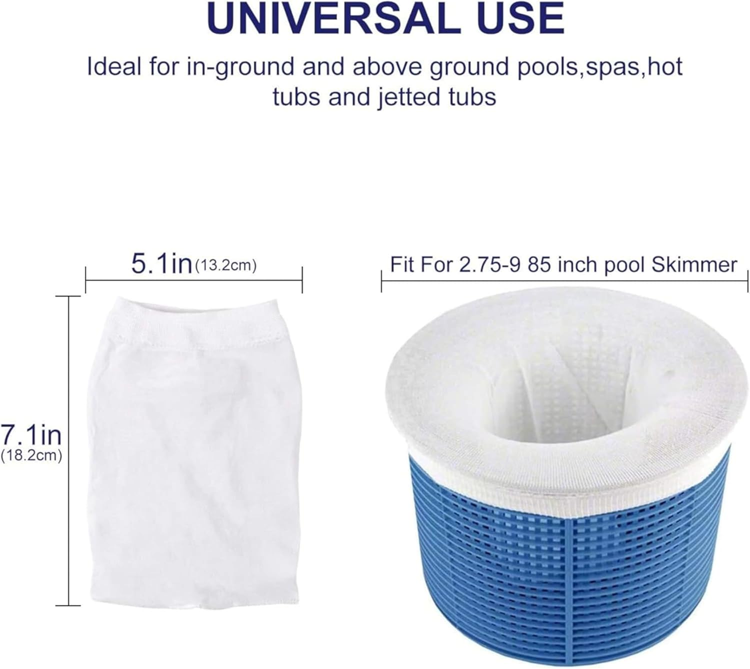 30-Pack Reusable Pool Skimmer Socks - Ultra-Fine Mesh Filter Socks for Effective Debris and Leaf Removal, Compatible with Skimmer Baskets (White) image number 1